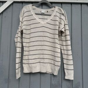Prana Size Small Women's Striped V-Neck Sweater